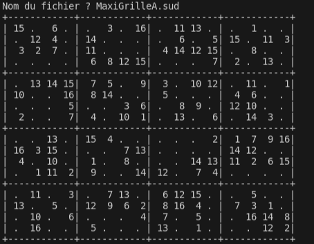 Capture avant amélioration du projet Sudoku